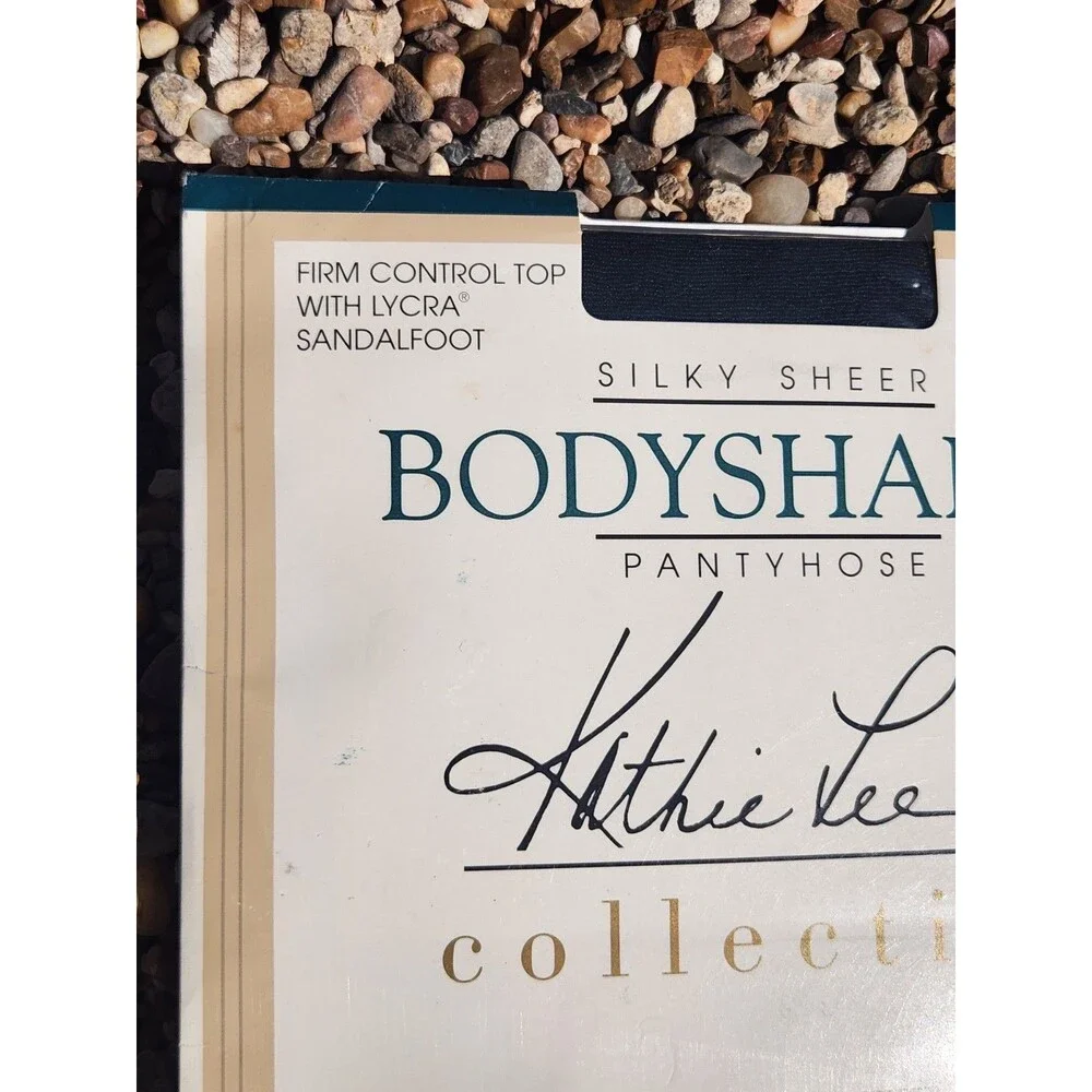 Kathie Lee BodyShaper Vintage Pantyhose Silky Sheer Control Top Black